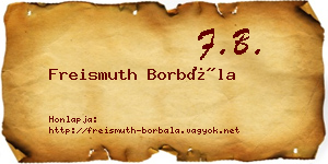 Freismuth Borbála névjegykártya